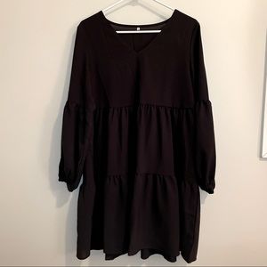 Black Flowy Tiered Dress